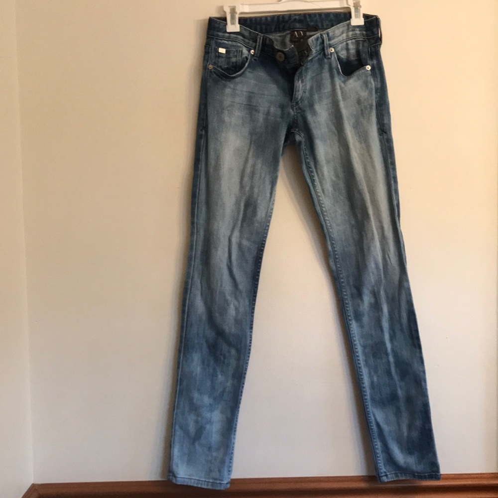 Armani Exchange Acid Wash Straight Leg Jeans
